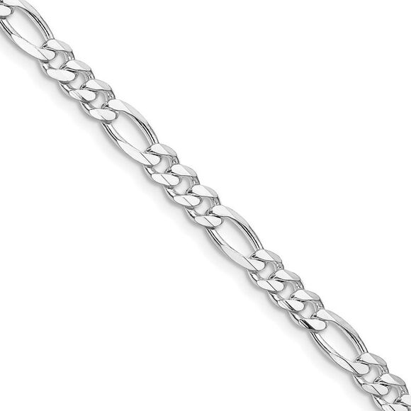Kazi Luxury Sterling Silver Rhodium-plated 4.5mm Figaro Chain